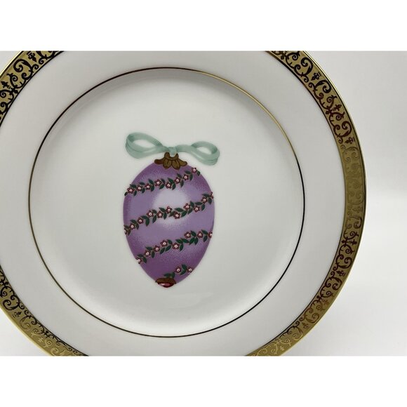 Gold Buffet Royal Gallery Purple Faberge Egg Dessert Plate and Coffee Cup Vintag - Picture 6 of 16